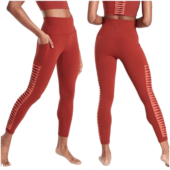 Athleta Pants - Athleta Salutation Stash Pocket II Twist 7/8 Tight Russet Brown Leggings Medium